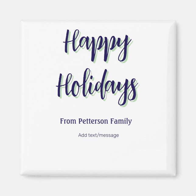 Imã Felizes feriados azuis na moda (Frente)