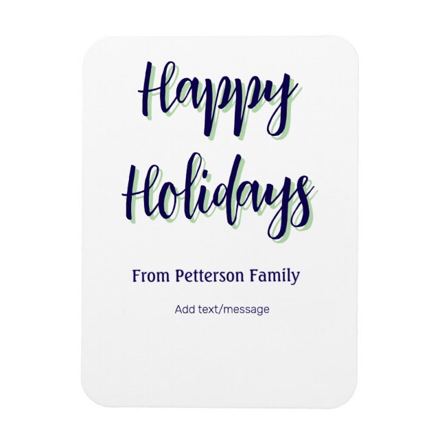 Ímã Felizes feriados azuis na moda (Vertical)