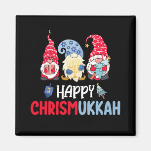 Imã Felizes Gnomos do Chrismukkah Hanukkah Natal Feliz