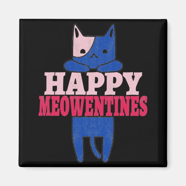 Imã Felizes Meowentines | Oferta de dia de os namorado (Frente)