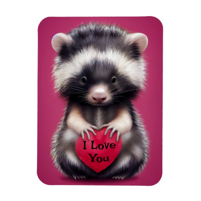 Ímã Felpudo Skunk I Love You Magnet (Vertical)