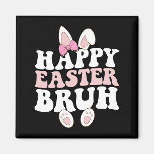 Imã Felz pascoa Bruh Bro Bunny Egg Hunt Groovy Retro