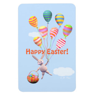 Ímã Felz pascoa Bunny e Balões