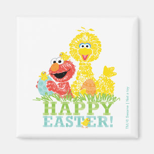 Imã felz pascoa de Elmo e Big Bird