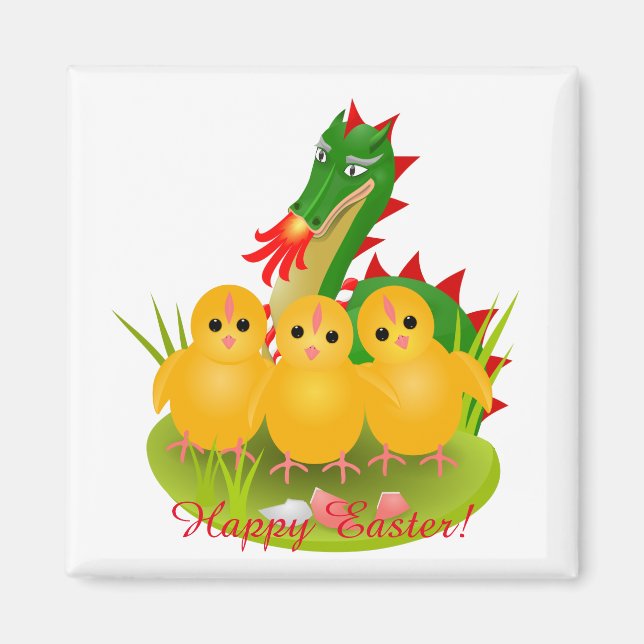 Imã Felz pascoa de três pintinhos e Dragão de Mons (Frente)