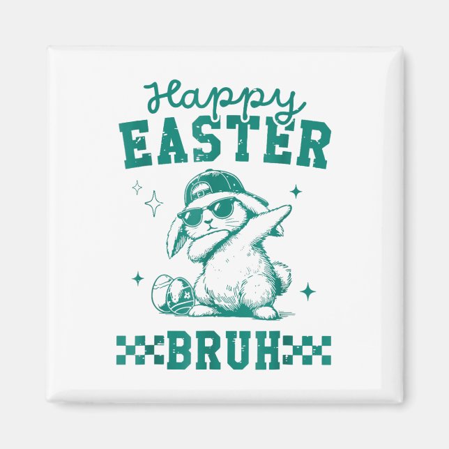 Imã Felz pascoa Engraçado Bruh Bunny Dabbing Páscoa (Frente)
