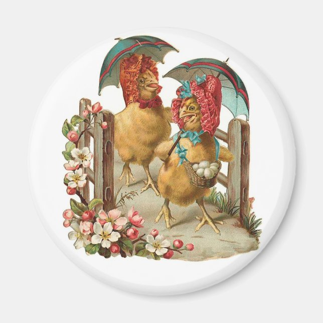 Imã Felz pascoa Hens Vintage (Frente)