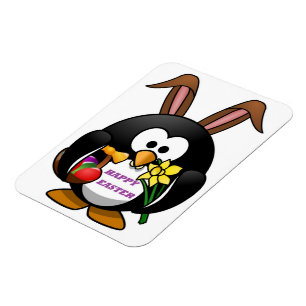 ÍMÃ "FELZ PASCOA" PENGUIN BUNNY