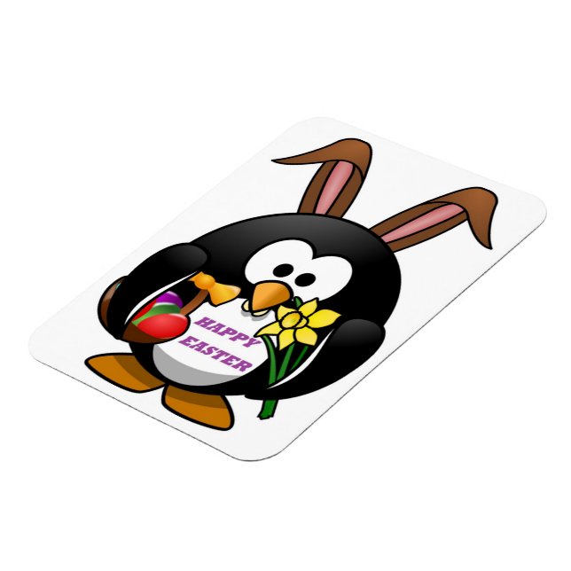 ÍMÃ "FELZ PASCOA" PENGUIN BUNNY (Left Side)