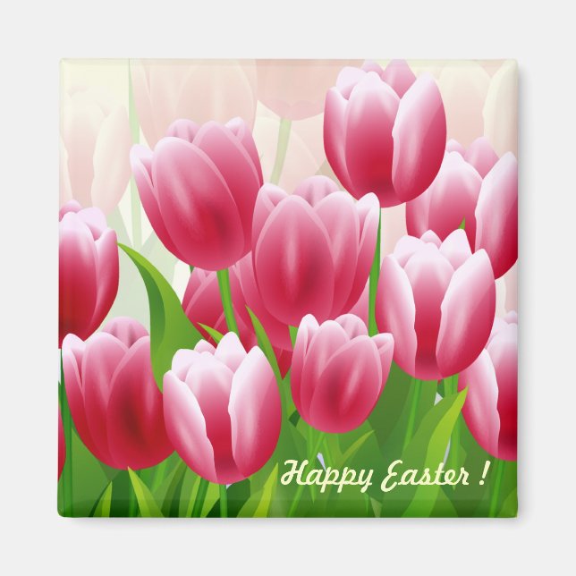 Imã Felz pascoa Primavera Tulipas Páscoa Gift Magnets (Frente)