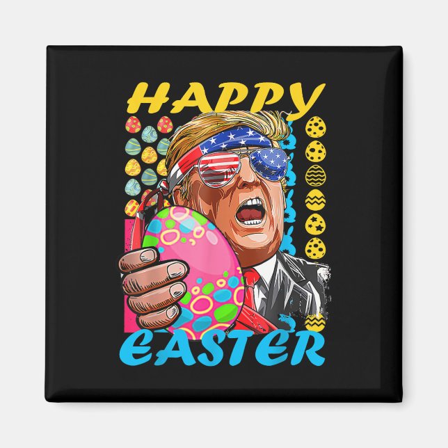 Imã Felz pascoa Trump Patriotic Bunny Flag (Frente)