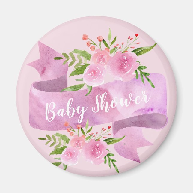 Imã Feminino, Bonito, Chique, Rosa Flores de Bebê Show (Frente)