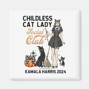 Imã Feminista da Mulher do Gato Infantil Votando Bruxa