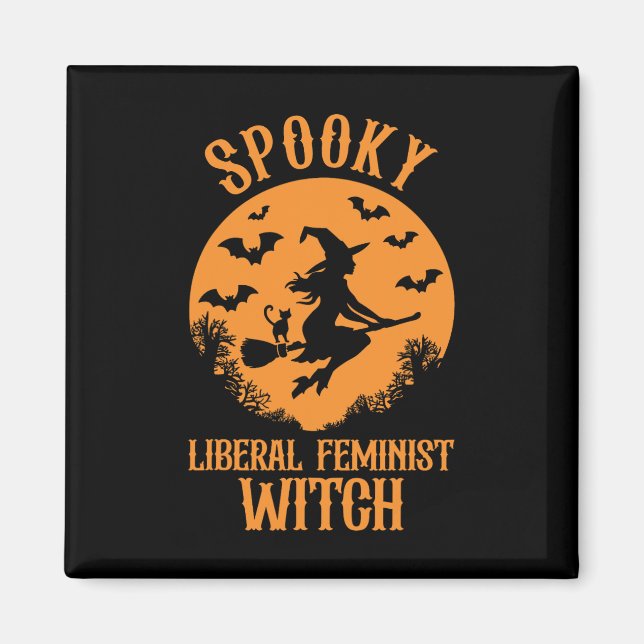 Imã Feminista Liberal Witist Vintage Halloween (Frente)