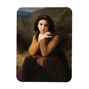 Ímã Femme Mignonne de Jovem Mulher por Bouguereau