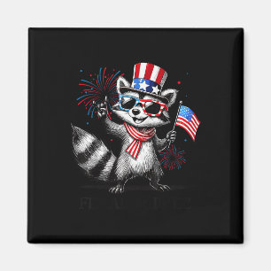 Imã Feral E Livre Fofinho Guaxinim Patriótico 4 De Jul