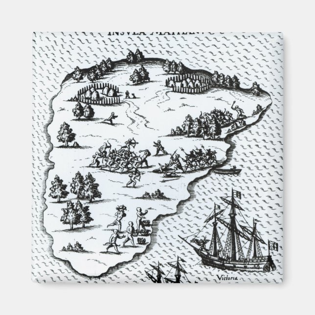 Imã Ferdinand Magellan Fighting Natives in Island (Frente)