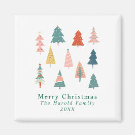 Imã Feriado das Árvores de Natal Verdes no inverno Mod