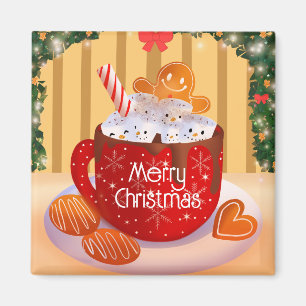 Imã Feriado de Chocolate Quente de Natal Personalizado