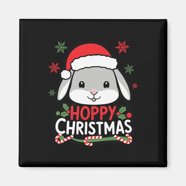 Imã Feriado de Coelhinho de Natal Bonito Feriado G (Frente)