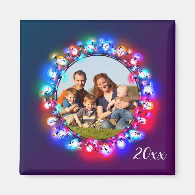 Imã Feriado de Fotografia Feriado das Luzes de Natal (Frente)