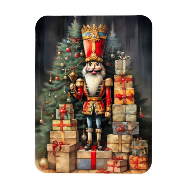 Ímã Feriado de Pintura de Nozes de Natal Festivo (Vertical)