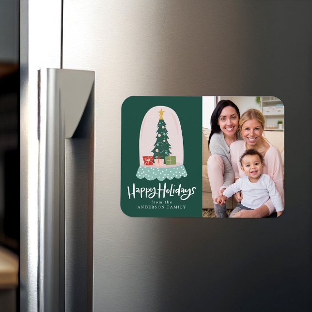 Ímã Feriado do Globo de Neve Whimsical (Criador carregado)