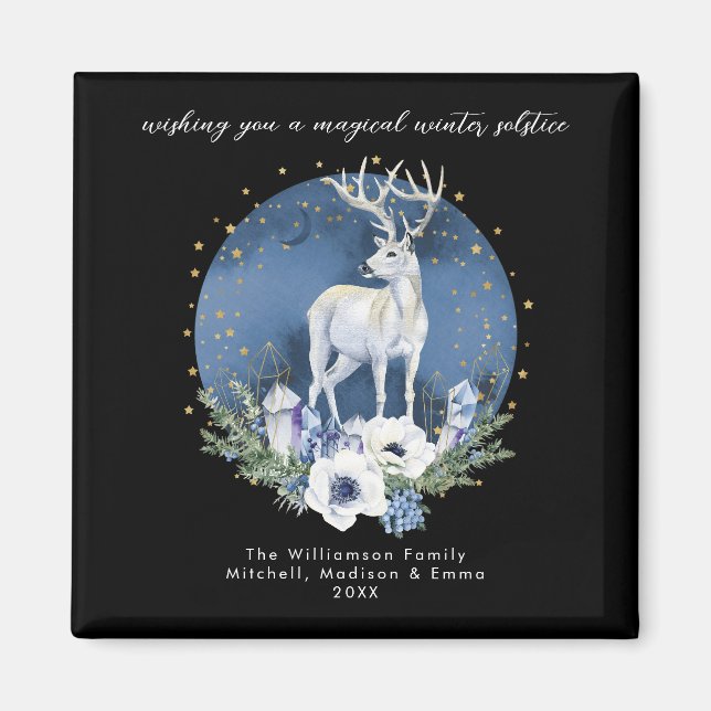 Imã Feriado do Solstício de inverno Velho Azul Natal (Frente)