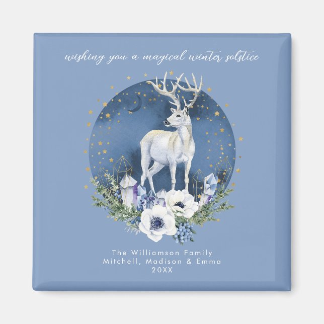 Imã Feriado do Solstício de inverno Velho Azul Natal (Frente)