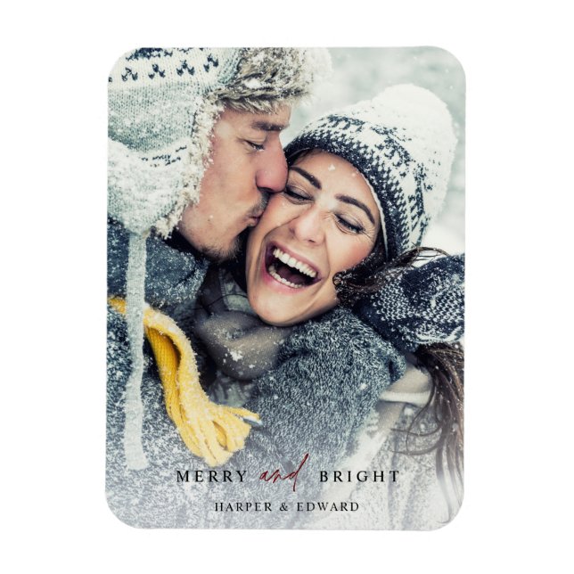 Ímã Feriado em Feliz simples e fotos brilhantes (Vertical)