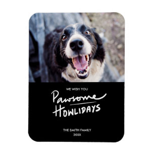 Ímã Feriado engraçado da foto do cão de Pawsome