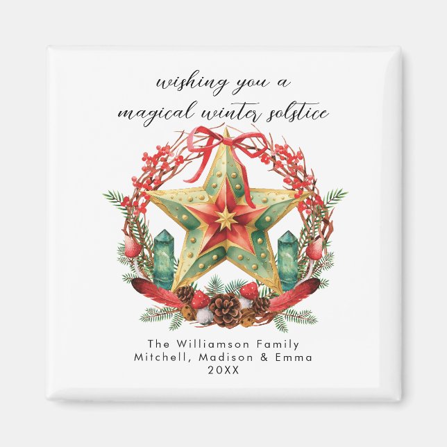 Imã Feriado nas Estrelas do Férias do inverno Solstíci (Frente)