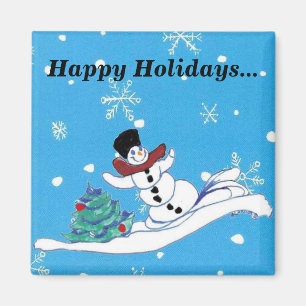 Imã Feriado Natal Snowman Refrigerador Magnet