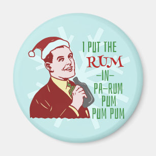 Imã Feriado retro do homem do bebendo do rum do Natal