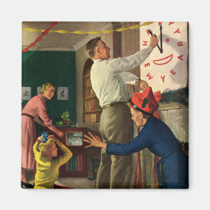 Imã Feriados de Vintage, meia-noite no Ano Novo