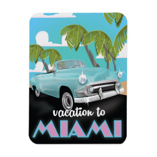 Ímã Férias ao Poster de viagens de Miami