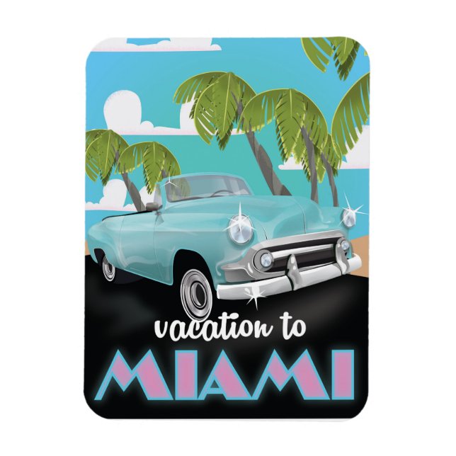 Ímã Férias ao Poster de viagens de Miami (Vertical)