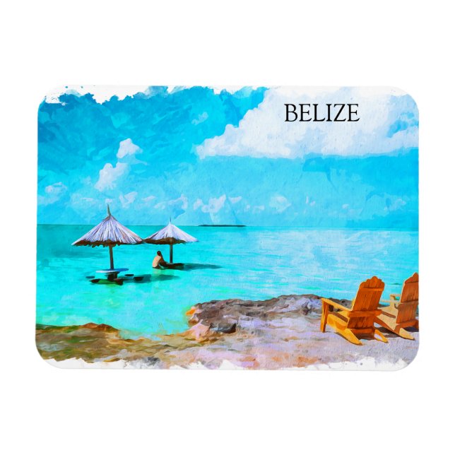 Ímã Férias de Belize Tropicais (Horizontal)