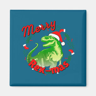 Imã Férias de Dinossauro Feliz Natal Juric Tiranossaur