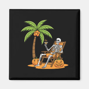 Imã Férias de Esqueleto de Halloween na Praia da Árvor