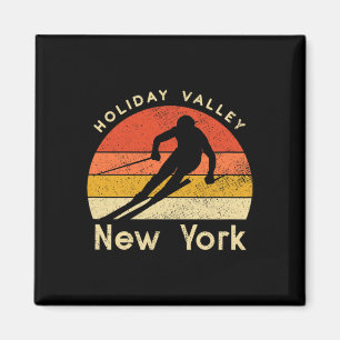 Imã Férias de Esqui Vintage Valley Nova York Montanha