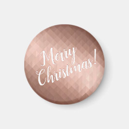 Imã Férias de Natal alegres design chic rosa dourado