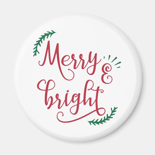 Imã Férias de Natal alegres e brilhantes (Frente)