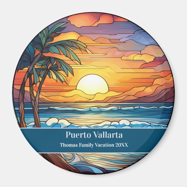 Imã Férias de Praia Personalizadas em Puerto Vallarta (Frente)