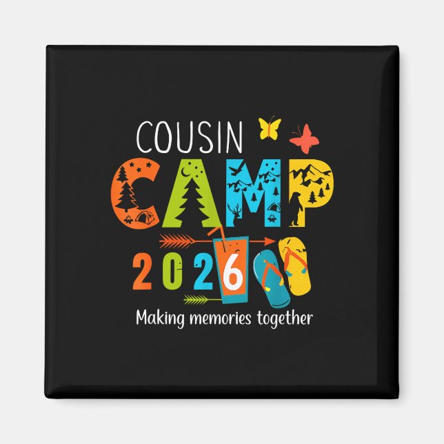 Imã Férias de verão acampamento de primos 2026 criando (Frente)