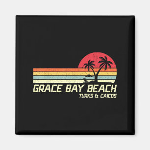 Imã Férias de Verão Vintage Turks e Caicos Grace Bay