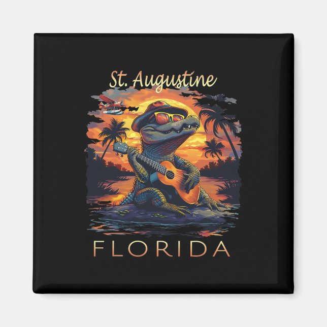 Imã Férias em St. Augustine Flórida Jacaré Fofo  (Frente)