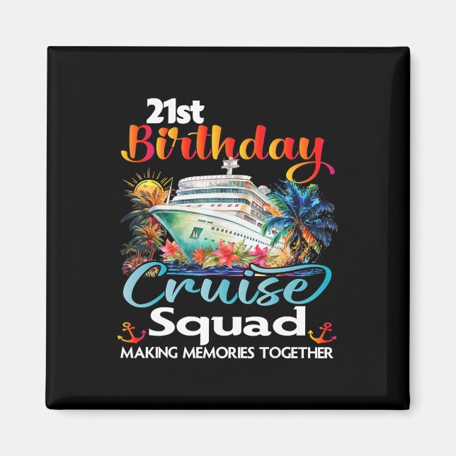 Imã Férias Familiares aniversário de 21 anos Cruise Sq (Frente)