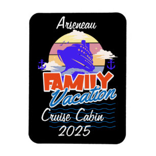 Ímã Férias Familiares Cruise Cabina Preta Personalizar