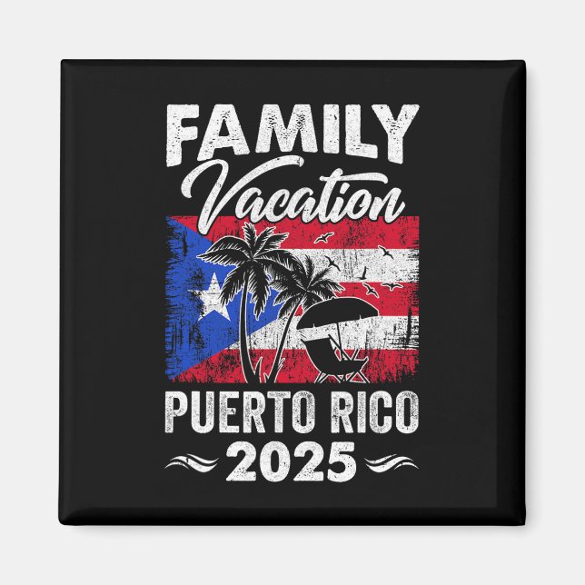 Imã Férias Familiares Porto Rico 2025 Beach Summer Vac (Frente)